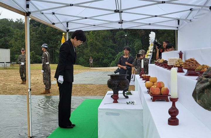 [수원=뉴시스] 유해발굴 개토식 참석. (사진=경기남부보훈지청 제공) 2025.09.16. photo@newsis.com *재판매 및 DB 금지