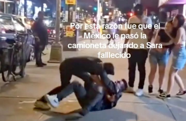 [뉴시스] 피해 소녀의 의붓아버지와 고메스가 몸싸움을 벌이는 모습. (사진 = @yrdaniel7 틱톡 캡처) 2025.09.16. *재판매 및 DB 금지