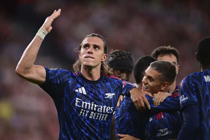 [빌바오=AP/뉴시스] 잉글랜드 프로축구 프리미어리그(EPL) 아스널. 2025.09.16.