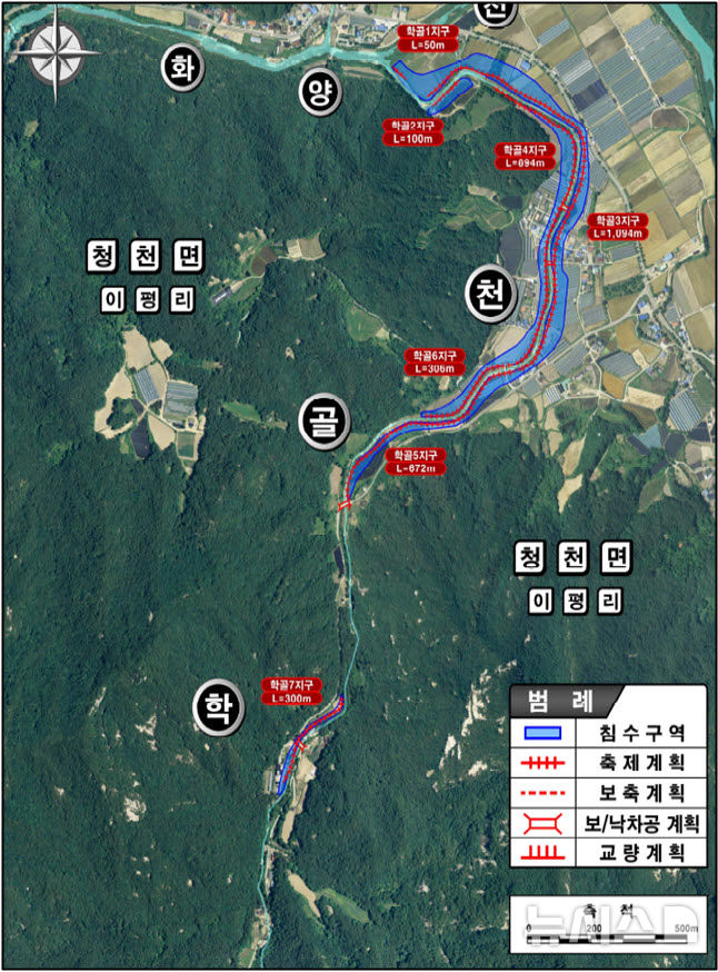 [괴산=뉴시스] 학골 자연재해위험지구 정비사업 평면도 (사진= 괴산군 제공) 2025.09.17. photo@newsis.com *재판매 및 DB 금지