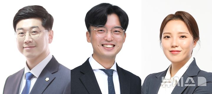 [전주=뉴시스]윤난슬 기자 = 왼쪽부터 김동헌 의원(삼천1·2·3, 효자1동), 이성국 의원(효자5동), 최서연 의원(진북동, 인후1·2, 금암동). (사진=전주시의회 제공) photo@newsis.com