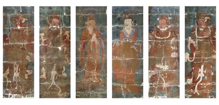  [영주=뉴시스] 국보 제46호 부석사 조사당 벽화 (왼쪽부터 남방증장천왕, 서방광목천왕, 제석천, 범천, 북방다문천왕, 동방지국천왕) (사진=영주시 제공) 2025.09.18. photo@newsis.com *재판매 및 DB 금지