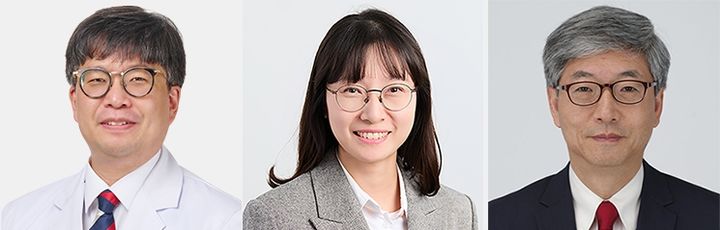 [수원=뉴시스] 아주대병원 허재성(사진 왼쪽부터) 교수, 중앙대 이윤지, 백준기 교수. (사진=아주대의료원 제공) 2025.09.18. photo@newsis.com *재판매 및 DB 금지