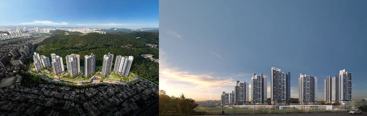 [울산=뉴시스] 한화 포레나 울산무거 조감도 및 투시도. (사진=참컴 제공) 2025.09.18. photo@newsis.com *재판매 및 DB 금지