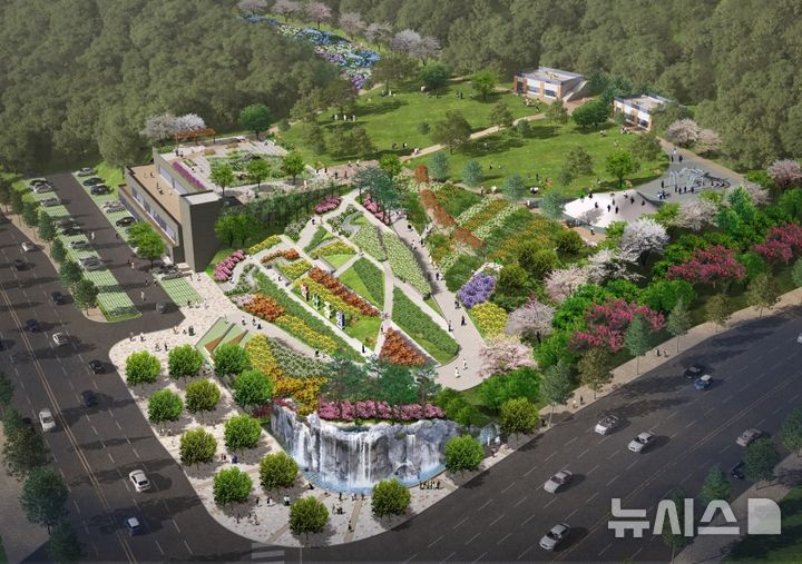 [포항=뉴시스] 송종욱 기자 = 경북 포항시가 민간 공원 특례 사업으로 5000억원 규모의 민간 자본을 유치해 오는 10월 환호공원을 개장하고 학산·상생공원까지 차례대로 완공할 예정이다. 사진은 학산공원 '너른 공원' 조감도. (사진=포항시 제공) 2025.09.18. photo@newsis.com