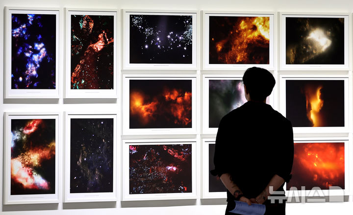 [대구=뉴시스] 이무열 기자 = 18일 대구 달서구 대구문화예술회관에서 개막한 제10회 대구사진비엔날레를 찾은 관람객이 작품을 감상하고 있다. 대구사진비엔날레는 ‘The pulse of life 생명의 울림’을 주제로 대구문화예술회관 등 대구 시내 주요 장소에서 11월 16일 까지 열린다. 2025.09.18. lmy@newsis.com