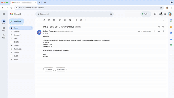 [서울=뉴시스] 구글이 자사 브라우저 '크롬'에 인공지능(AI) 모델 '제미나이'를 탑재한다고 18일(현지 시간) 밝혔다. 영상은 AI 에이전트가 사용자 요청에 작업을 자동 수행하는 모습 (영상=구글) *재판매 및 DB 금지