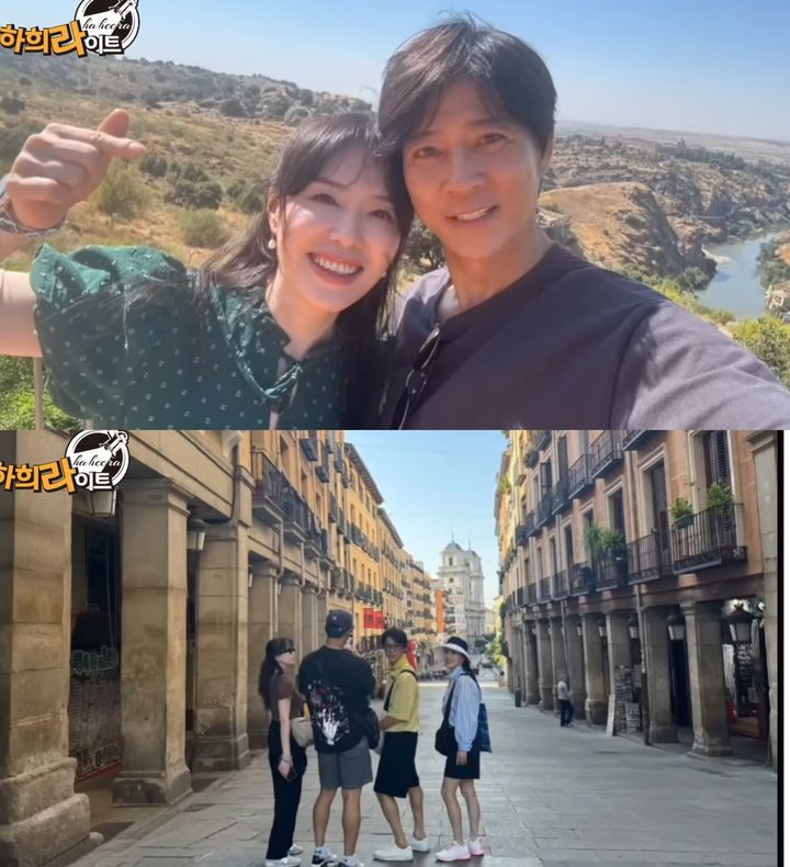 [서울=뉴시스] 배우 최수종·하희라 부부가 자녀와 함께 스페인 여행을 즐겼다. (사진=유튜브 채널 하희라의 '하희라이트' 캡처) 2025.09.19. photo@newsis.com *재판매 및 DB 금지