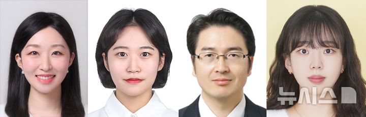 [포항=뉴시스] 송종욱 기자 = 포스텍-성균관대-서울대 연구팀이 공동으로 구강세균이 장에서 만든 대사산물이 파킨슨병을 유발하는 메커니즘을 밝혀냈다. 사진 왼쪽부터 포스텍 고아라 교수·박사과정 박현지씨, 성균관대 이연종 교수·박사과장 천지원씨. (사진=포스텍 제공) 2025.09.19. photo@newsis.com