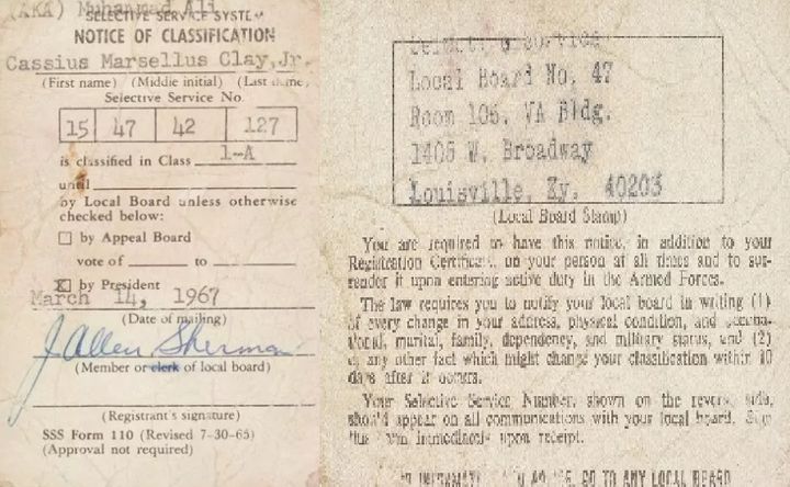 [뉴시스] 알리의 징집 카드. 2025.09.19. (사진=크리스티 홈페이지). *재판매 및 DB 금지