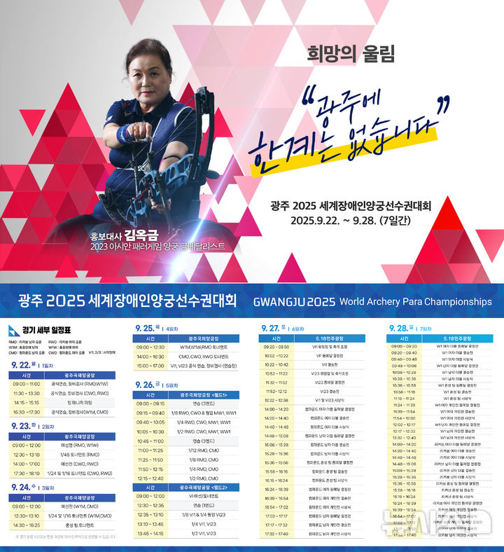 [광주=뉴시스] 광주2025세계장애인양궁선수권대회 개막. (사진=광주시청 제공). photo@newsis.com *재판매 및 DB 금지