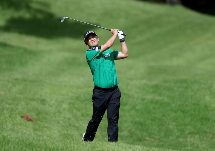 한국프로골프(KPGA) 투어 골프존 오픈 최종 4라운드 1번 홀에서 경기를 치르고 있는 박성국. (사진=KPGA 제공). 2025.09.21. *재판매 및 DB 금지