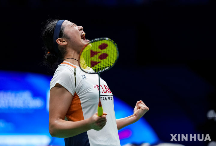 [선전=신화/뉴시스] 안세영, 2025 세계배드민턴연맹(BWF) 월드 투어 슈퍼 750 프랑스오픈 우승. 사진은 지난 9월 중국 마스터스 당시. 2025.09.21.