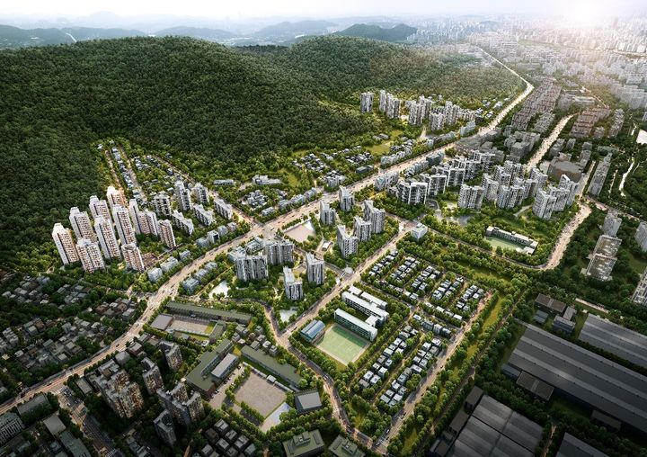 [서울=뉴시스] 광명 구름산지구 개발 예정도. (사진=유승종합건설 제공) 2025.09.22. photo@newsis.com *재판매 및 DB 금지