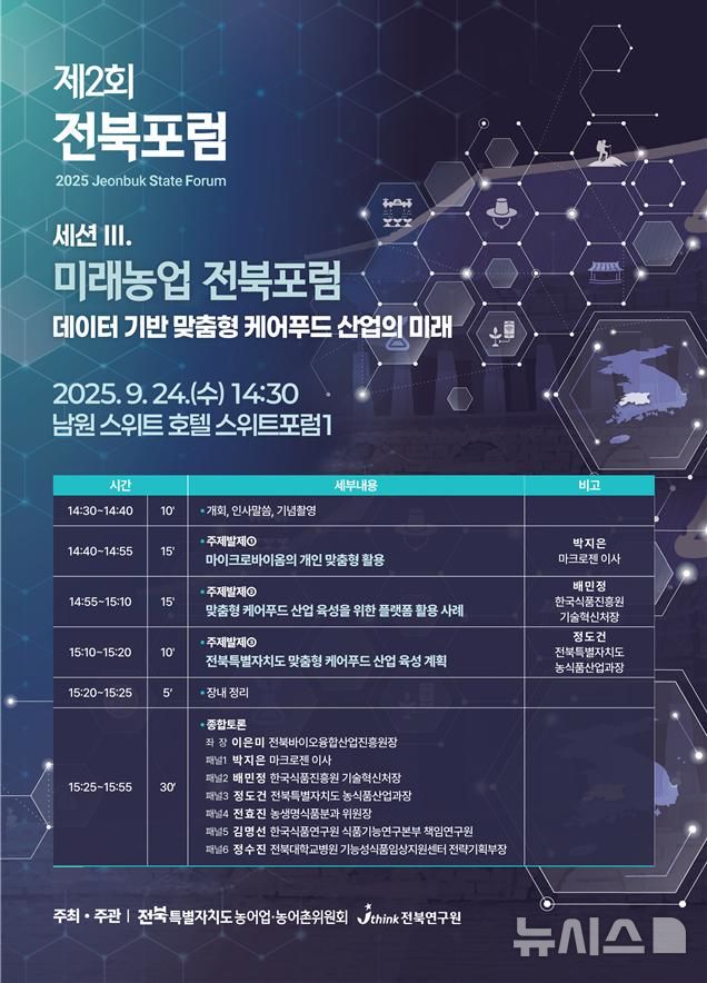 [전주=뉴시스] 미래농업 전북포럼 포스터. (이미지= 전북자치도 제공) *재판매 및 DB 금지