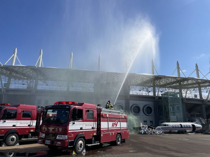 [양양=뉴시스] 지난해 재난대응 안전한국 훈련 모습.(사진=양양군 제공)photo@newsis.com *재판매 및 DB 금지