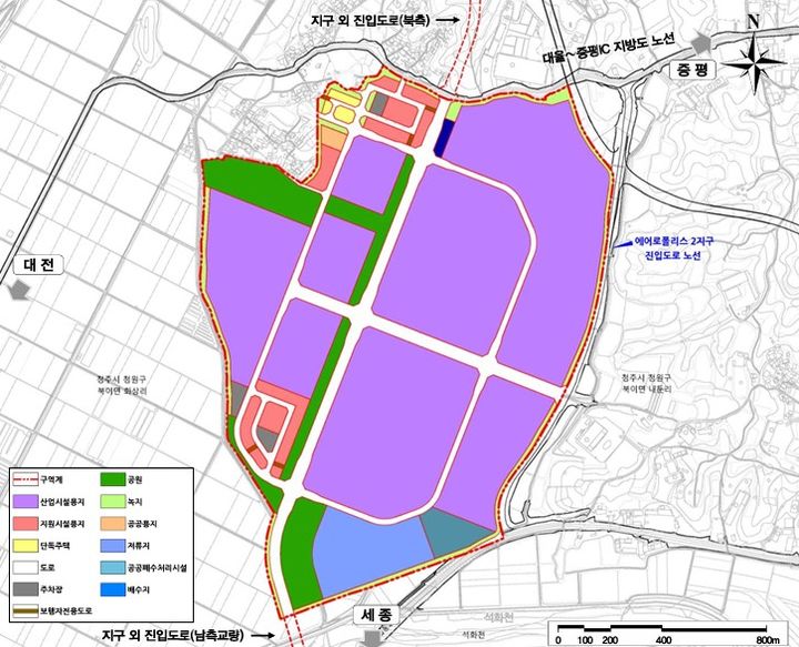 충북 청주 에어로폴리스 3지구 토지이용계획도. (사진=충북경제자유구역청 제공) *재판매 및 DB 금지