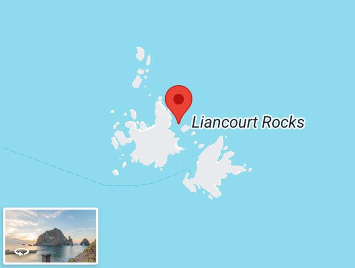 [서울=뉴시스] 전 세계 42개국 구글 지도에서 독도가 '리앙쿠르 암초'(Liancourt Rocks)로 잘못 표기돼 있는 모습 (사진=서경덕 성신여대 창의융합학부 교수팀 제공) 2025.09.23. photo@newsis.com *재판매 및 DB 금지