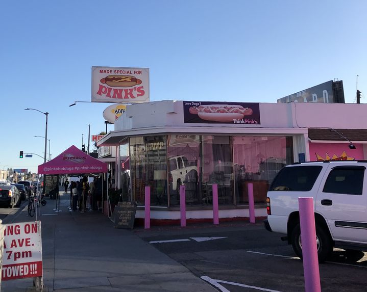 [LA=뉴시스] 김민성 기자 = 미국 캘리포니아주 LA에 위치한 '핑크 핫도그(Pink's Hot Dogs)' 매장 모습. kms@newsis.com *재판매 및 DB 금지