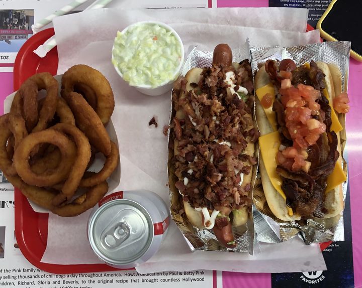 [LA=뉴시스] 김민성 기자 = 핑크핫도그(Pink's HHot Dogs) 메뉴 모습. kms@newsis.com. *재판매 및 DB 금지