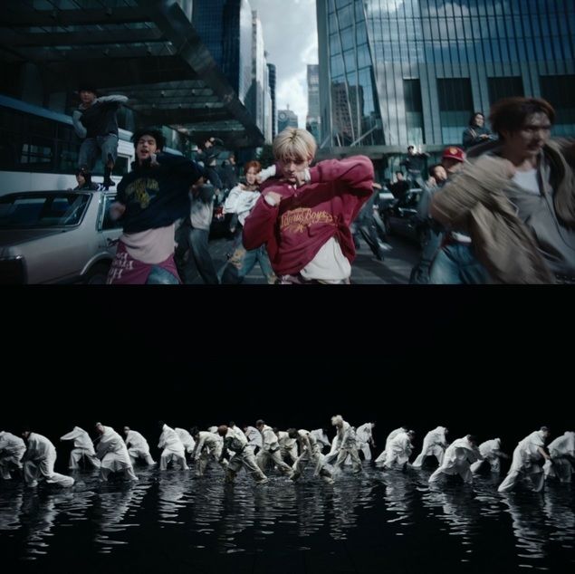 [서울=뉴시스' 그룹 '투어스'의 네 번째 미니 앨범 선공개곡 '헤드 숄더 니즈 토즈' 뮤직비디오 갈무리. (사진=플레디스 엔터테인먼트 제공) 2025.09.23. photo@newsis.com *재판매 및 DB 금지