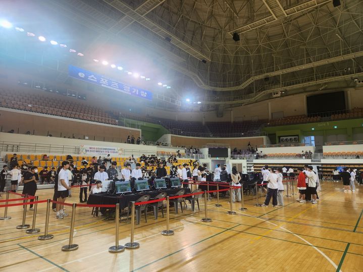 [홍성=뉴시스] 제13회 충남장애학생체육대회 e-스포츠 경기장 모습. *재판매 및 DB 금지