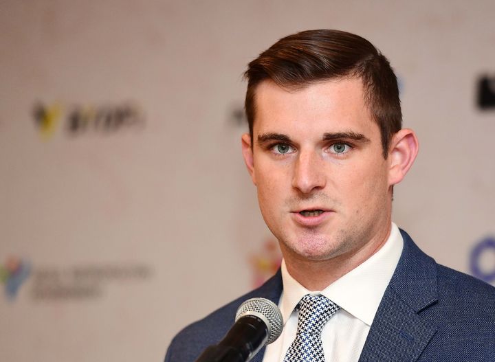 [서울=뉴시스] 보 하인스 테더 USAT 최고경영자(CEO)가 23일 서울 광진구 워커힐호텔에서 열린 '코리아 블록체인 위크(KBW) 2025' 기자간담회에서 말하고 있다. (사진=KBW) 2025.09.23 *재판매 및 DB 금지