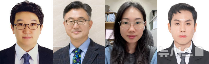 [광주=뉴시스] 반투명 태양전지 투명도와 발전 효율 향상을 위한 원천 기술을 개발한 (왼쪽부터) GIST 강홍규 책임연구원, 신소재공학과 이광희 교수, 오주희 석박통합과정생, 김주현 박사. (사진=GIST 제공) photo@newsis.com