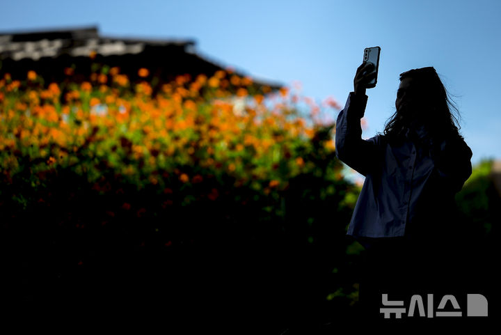 [서울=뉴시스] 정병혁 기자 = 절기상 추분인 23일 서울 송파구 올림픽공원 들꽃마루를 찾은 시민들이 황화코스모스를 바라보며 가을 정취를 만끽하고 있다. 2025.09.23. jhope@newsis.com