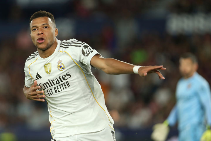 [발렌시아=AP/뉴시스]레알 마드리드 음바페 멀티골. 2025.09.23.