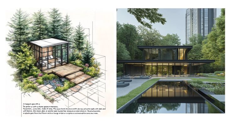 생성형 AI가 작업한 탑석 푸르지오 파크7의 힐링 라운지. (사진=대우건설 제공) *재판매 및 DB 금지