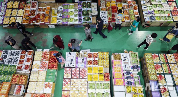  [부산=뉴시스] 하경민 기자 = 부산 해운대구 반여농산물도매시장. (사진=뉴시스DB)