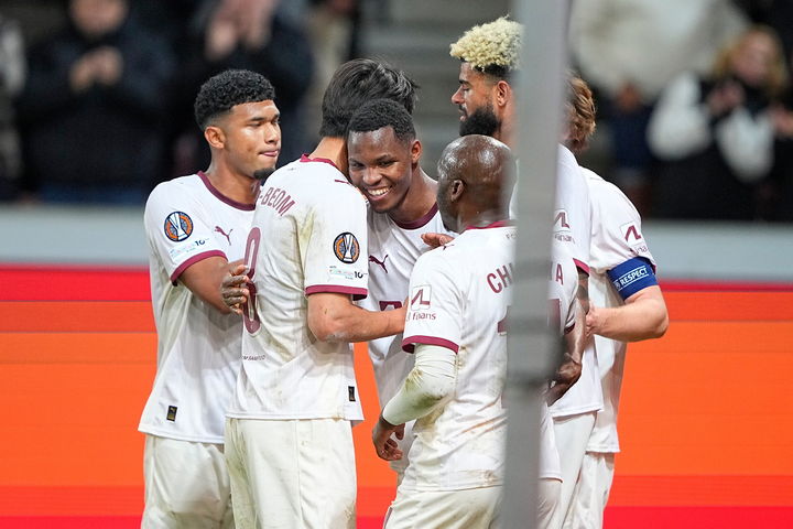 [헤르닝=AP/뉴시스]미트윌란, 그라츠에 2-0 완승. 2025.09.24.