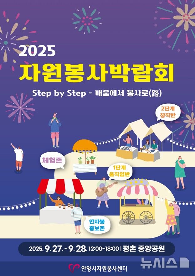 [안양=뉴시스] 안양시 자원봉사센터가 27~28일 관내 평촌중앙공원 분수대앞에서 '2025 자원봉사 박람회'를 연다. (안내문=안양시 제공).2025.06.02.photo@newsis.com