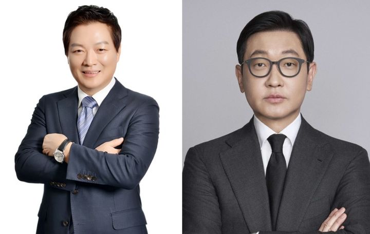 박주형 ㈜신세계 대표이사 겸 신세계센트럴 대표이사(왼쪽), 문성욱 신세계라이브쇼핑 대표이사 겸 시그나이트 대표이사.(사진=신세계그룹 제공) *재판매 및 DB 금지