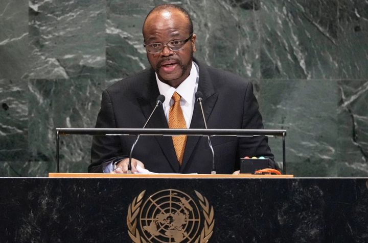  [유엔본부=AP/뉴시스] 에스와티니 국왕 음스와티 3세가 25일 제80차 유엔 총회에서 연설하고 있다.2025.09.27 *재판매 및 DB 금지