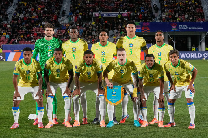 [산티아고=AP/뉴시스] 브라질 축구 국가대표팀. 2025.09.28.
