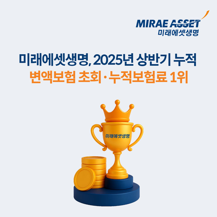[서울=뉴시스] 미래에셋생명 2025년 상반기 변액보험 시장에서 초회보험료와 누적 수입보험료 모두 업계 1위. (사진=미래에셋생명 제공) 2025.09.29. photo@newsis.com *재판매 및 DB 금지