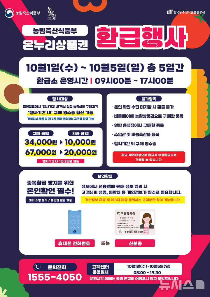 경북 울진바지게시장 '온누리상품권 환급행사' 홍보 포스터.(사진=울진군 제공)