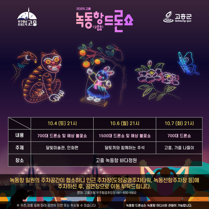 고흥군, 녹동항 드론쇼·해상불꽃쇼 특별공연