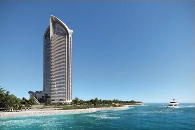 [서울=뉴시스]런던 증시에 상장돼 있는 고급 부동산 개발업체 '다르 글로벌'은 트럼프 타워 제다의 성공에 이어 트럼프재단와의 2번째 협력으로 사우디아라비아의 홍해 도시 제다에 10억 달러(1조4016억원) 규모의 트럼프 플라자 제다를 조성할 계획이라고 29일 밝혔다. 사진은 '트럼프 를라자 제다'의 렌더링 모습. <사진 출처 : 걸프 뉴스> 2025.09.29.