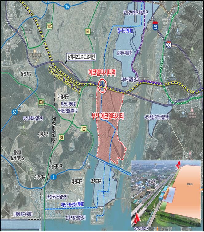 [부산=뉴시스] 부전~마산 복선전철 에코델타시티 역사(가칭) 신설 위치도. (사진=부산시 제공) 2025.09.30. photo@newsis.com&nbsp; *재판매 및 DB 금지