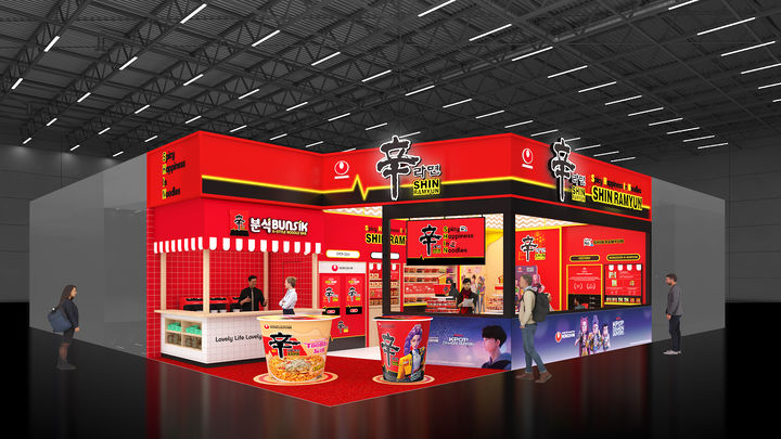 [서울=뉴시스] 농심의 독일 아누가 부스 렌더링 이미지. (사진=농심 제공) *재판매 및 DB 금지