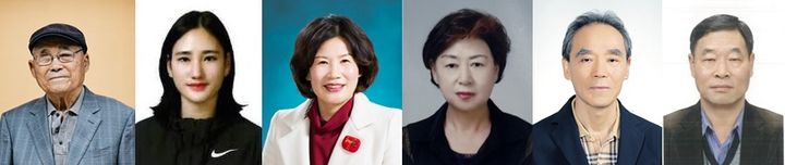  [문경=뉴시스] '제30회 문경대상' 부문별 수상자들. 왼쪽부터 이봉주 국가유형유산 유기장(문화예술부문), 조하림 선수(체육부문), 이경옥 전 문경교육지원청 교육장(교육부문), 이점숙 점촌3동 14통장(봉사부문), 엄용대 한의원장(산업경제 및 의료보건부문), 유승구씨(효행부문). (사진=문경시 제공) 2025.09.30. photo@newsis.com *재판매 및 DB 금지