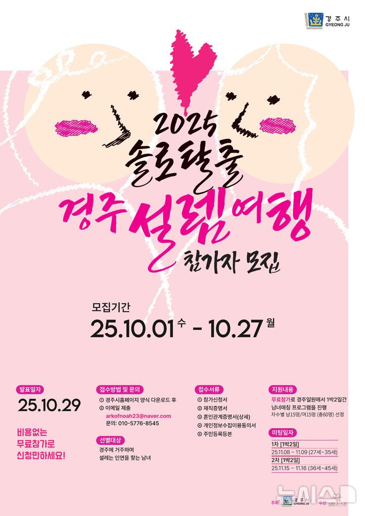 [경주=뉴시스] '설렘여행 in 경주' 포스터. (사진=경주시 제공) 2025.09.30. photo@newsis.com 