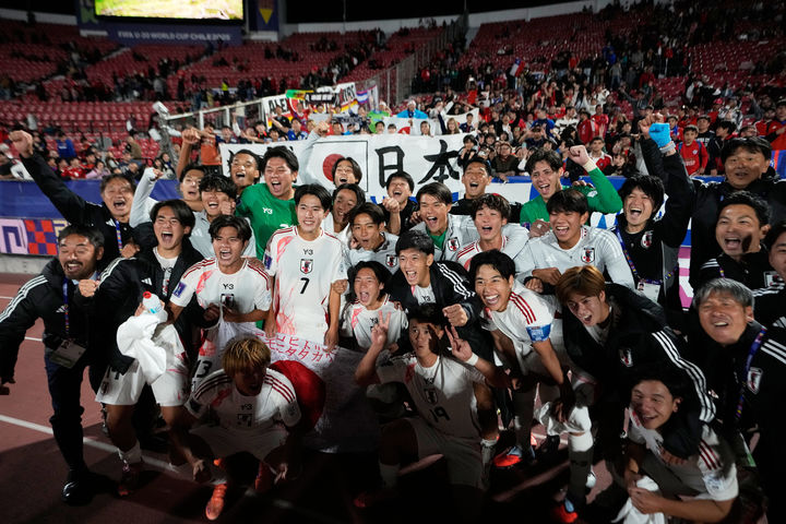 [산티아고=AP/뉴시스] 일본 남자 20세 이하(U-20) 축구 대표팀. 2025.09.30.