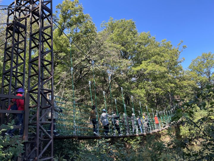 [대구=뉴시스]대구시 달성군 옥포읍 송해공원의 ‘달성 둘레길 걷기’ 출렁다리(사진=달성군 제공) 2025.10.01 photo@newsis.com *재판매 및 DB 금지