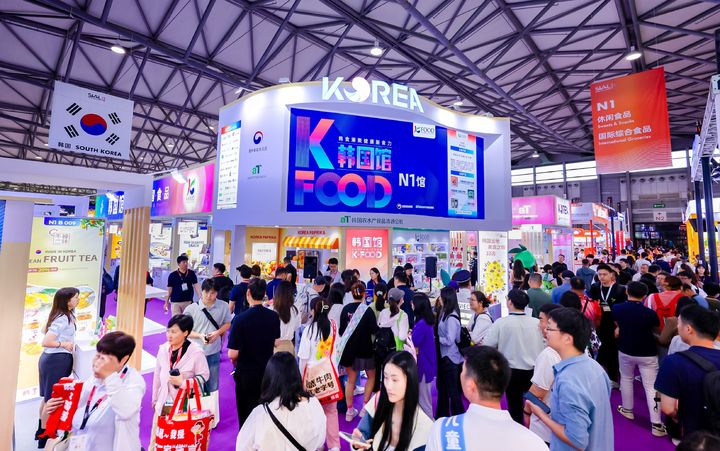 [세종=뉴시스] 2025 상하이 국제식품박람회 통합한국관 전경. (사진=한국농수산식품유통공사 제공) *재판매 및 DB 금지