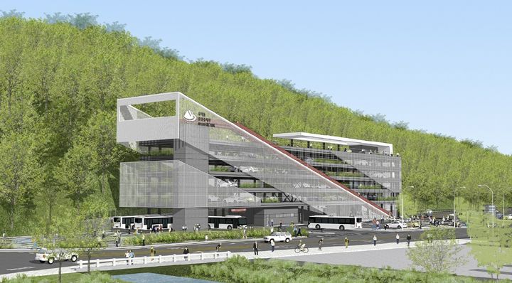 [서울=뉴시스] 우이동 교통광장 공영주차장 국제설계공모 당선작 조감도. 2025.10.01. (사진=강북구 제공) *재판매 및 DB 금지