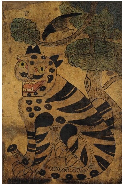호작도(虎鵲圖) Tiger & Magpie 조선, 19세기 종이에 수묵채색 60×93cm 사진=가나문화재단 제공. *재판매 및 DB 금지